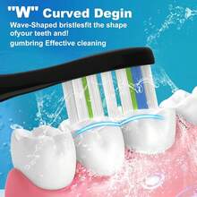 Replacement Heads Compatible With Philips Sonicare Toothbrush 4100 5100 6100 1100 2100 3100, 8 Pack{Inchsize_nameinch:Inch1Count(Packof8)Inch,Inchcolor_nameinch:InchWhite+Blackinch} - White+Black - View 4