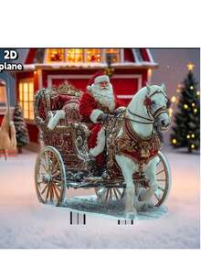 1pc Classic Acrylic 2D Flat Reindeer Garden Stake - Holiday Outdoor Christmas Decor, Freestanding, Animal Themed, Battery-Free