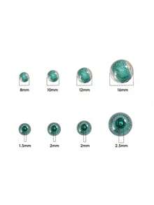 100颗星空树脂闪光圆珠，直孔散珠，适用于DIY珠宝制作 - 細閃珠 - 查看 3