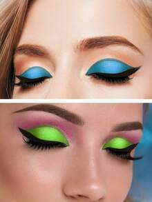 1/5/7/8对装懒人眼影睫毛贴，适合化妆。三合一自粘可重复使用，带假睫毛，快速眼妆贴纸，女性化妆、节日、派对、舞会的最佳选择。 - 彩色 - 查看 5