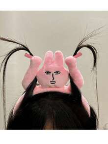 Băng đô thỏ hồng, băng đô vui nhộn và hài hước, kẹp tóc mái, kéo tóc, băng đô hoạt hình, băng đô rửa mặt, kẹp tóc đội đầu - Nhiều màu - Xem 1