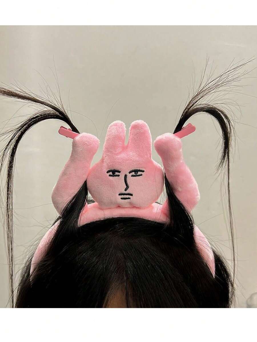 Băng đô thỏ hồng, băng đô vui nhộn và hài hước, kẹp tóc mái, kéo tóc, băng đô hoạt hình, băng đô rửa mặt, kẹp tóc đội đầu - Nhiều màu - Xem 1