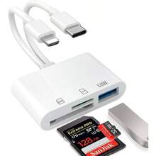 Lector de Tarjetas 2 en 1 de Doble Lnea, Lector de Tarjetas 3 en 1 para Cmara Digital, Compatible con MicroSDSDHCSDXCMMC. - inicial - Ver 2