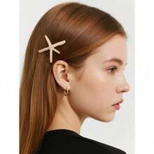 3pcs Vintage Faux Pearl Decor Starfish Shaped Hair Clip Stylish Hair Bun Maker Accessory, Suitable For Women And Girls For Daily Wear ,Flat Claw Clip, Claw Clips, Clips For Hair, Hair Slide, Hair Claws, School Stuff - Nhiều màu - Xem 9