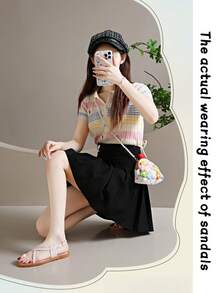 Dép xăng đan đế bằng cho nữ, dép xăng đan thời trang và thanh lịch mới, giày nữ màu trắng đơn giản [size nhỏ hơn 2 size], dép mùa hè, dép xăng đan nữ, mềm mại và thoải mái đa năng, dép xăng đan nữ, dép xăng đan đế bằng mùa hè có khóa điều chỉnh, thích hợp cho hoạt động ngoài trời, mua sắm, kỳ nghỉ, bãi biển, xỏ chân, giày đế bằng màu trắng cho nữ, dép xăng đan nữ, dép xăng đan mùa hè cho nữ, dép xăng đan nhẹ, dép xăng đan nhựa, giày dép, dép xăng đan bãi biển, dép xăng đan, bãi biển, mùa hè, giày dép nữ, dép lê - trắng - Xem 6