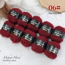 10 Balls/Pack, Long Mohair Alpaca Knitted, Knitting Yarn For Sweaters, Vests, Shawls, Hand-Knitting Yarn In Multiple Colors, Fine Mohair, Warm And Skin-Friendly