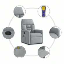 vidaXL Massagesessel Hellgrau Stoff - Grigio - Visualizzare 8
