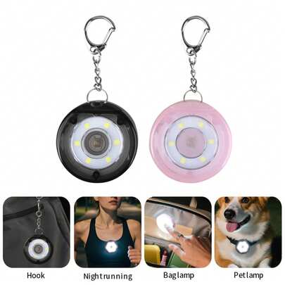 1 st USB-uppladdningsbar bärbar lampa, väsklampa, campinglampa, nattlampa, kepslampa, bilreparationslampa, nyckelringslampa, LED-husdjurslampa, nattlampa mot borttappning för hundar