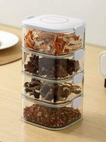 1个透明塑料多层调料盒，厨房调味料收纳盒 - 彩色 - 查看 9