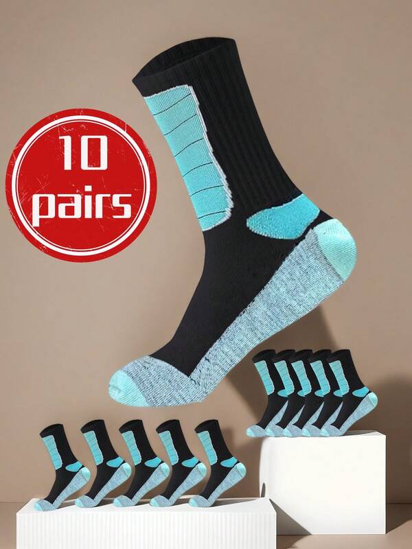 3/6/9/10 Pairs Unisex Fashion Mid-Calf Socks, Neutral Design, High Elasticity Sports Crew Socks, Knitted Soft & Comfortable Casual Running Crew Socks, Fashion Crew Socks For Men & Women, High Elastic Breathable Crew Socks, Suitable For Daily Wear And Sports, All Seasons