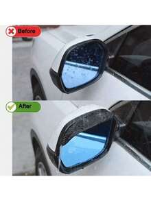 1pair/2pcs Car Rain Shield For Rearview Mirror & Window, Anti-Rain & Sunshade, Universal Fit - Black - View 6