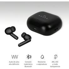 Akane Audífonos Inalámbricos Bluetooth 5.3 con Cancelación de Ruido Activa ANC 35 dB, ENC y Transparencia, Audio Ultra HD, Resistente a Salpicaduras, 6h de Batería y 24h con Base de Carga, TW900PRO - Negro - Ver 9