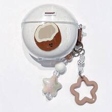 1pc Splatter Paint Coconut + Pendant Suitable For Huawei FreeBuds5i/6i/SE 2/SE 3/Pro 3/Pro 4/SE 4/7i Wireless Bluetooth Earphone Protective Case - Ink-splashed Coconut + Pendant - View 8