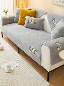 1 pieza Funda de sofá con diseño de dibujos animados lindos, funda de sofá acolchada, funda para respaldo, funda protectora para cojín de sofá, adecuada para dormitorio, oficina, sala de estar, decoración del hogar