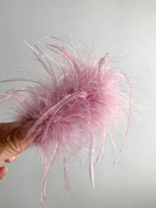 1个优雅黑色羽毛发夹，甜美少女ins风派对发饰，时尚发饰夹爪发夹发卡，学生用品，大学，发饰，头部饰品，女士发饰 - 黑色 - 查看 11