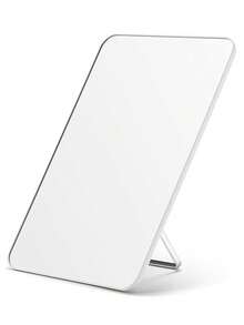 Portable Foldable Mirror 8x5 Inch, Multi-Position Stand & Hanging Hole, Compact Travel Essential White - White-without Magnetic - View 1