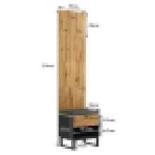 Wardrobe Set With Shoe Rack And Cushion, Hanging Accessories On The Front And Drawers