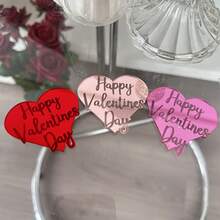 5个/10个/20个装心形亚克力情人节快乐纸杯蛋糕装饰插牌，适用于情人节派对DIY蛋糕甜点装饰用品 - 彩色 - 查看 3