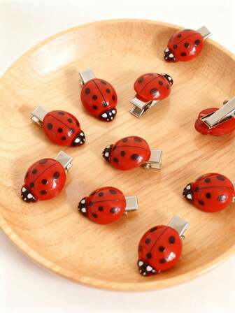 10pcs Ladybug Hair Clips, Red Hair Barrettes Hairpin Animal Hair Clips For Girls And Women, Girl Hair Accessories, Insect Hairgrip Back To School Hair Accessories For Hair Decoration, Hair Claws, Hair Slide