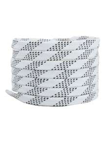 1 Pair Ice Hockey/Figure Skating Laces - Double-Layer Reinforced Waxed Tips, White/Blue/Black, For Ice Hockey & Roller Skating, Skating Maintenance, Durable Construction