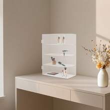 4-Tier Acrylic Display Case With Lock, Clear Display Box, Lockable Countertop Box For Display, Clear Tabletop Organizer For Storing Small Items And Ornaments, Acrylic Display Countertop Storage Cabinet, 11.81*5.9*15.75in Assembly Free - 透明 Clear - 查看 3