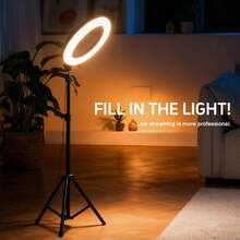 Kit definitivo para creadores de contenido: Aro de luz regulable de 10", trípode desmontable de 57" (se extiende hasta 16,3") y soporte universal para teléfono. 3 colores de luz y 10 niveles de intensidad vía USB. ¡Ideal para transmisiones en vivo, tutoriales de maquillaje y fondos festivos de Halloween! - Negro - Ver 7