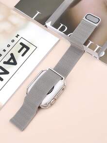 Compatible With Apple Watch Band And Case: Stylish, Soft, Breathable, And Adjustable. Features A Circular Braided Stainless Steel Magnetic Band And A Two-In-One, Drop-Resistant, Scratch-Resistant Tempered Glass Pc Case. Compatible With Apple Watch Series Ultra, 11/10/9/8/7/6/5/4/Se,40/41/42/44/45/46/49 Mm Bands And Cases. The Milanese-Style Band And Minimalist Case Provide A Comfortable Fit.