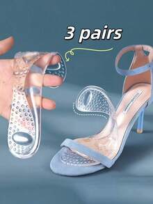 QKC 1双女士软底舒适硅胶鞋垫，适用于凉鞋、高跟鞋、猫跟鞋、黑色浅口鞋，是女士度假装扮的沙滩配饰。 - 彩色 - 查看 11