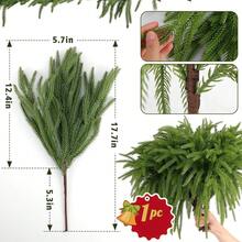 Guirnalda artificial de pino Norfolk de 1,8 m, guirnalda de pino de invierno verde, guirnalda de follaje artificial para mesa, chimenea, pared, escaleras interiores, exteriores, decoraciones navideñas, verde realista perfecto para coronas navideñas DIY, Navidad - Multicolor - Ver 16