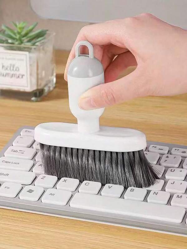 1个多功能电脑清洁刷，软毛刷，键盘清洁刷，边角缝隙除尘刷，适用于窗户、小角落、床、沙发、电脑键盘、窗框、边角等，专业美发用品，柔软不刮伤设计，便携式清洁工具，符合人体工学设计，方便实用。