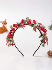 1pc Cross-Border New Item Big Red Holiday Headband Head Accessories - Red - View 1