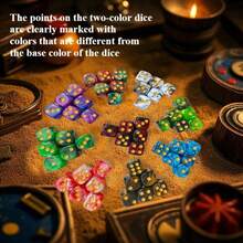 10 Peças/Pacote Melhor Vendedor Dados Acrílicos de Bolinhas de Mármore, Dados Bicolores, 16mm Quadrados Arredondados Multicoloridos Tabuleiro de Damas Acessórios de Mahjong, Adequado para Jogos Familiares, Festas de Feriados, Jogos de Tabuleiro - Multicolorido - Visão 5