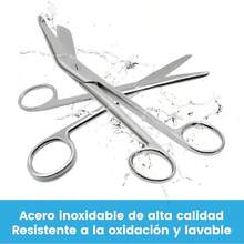 2 Piezas Tijeras de Vendaje, Tijeras para Enfermeras, Codo para Cortar Curvas, Fabricado en Acero Inoxidable 404 Resistente a la Corrosin, Traumatologa para Cortar Gasas, Vendajes y Lonas - Plateado - Ver 7