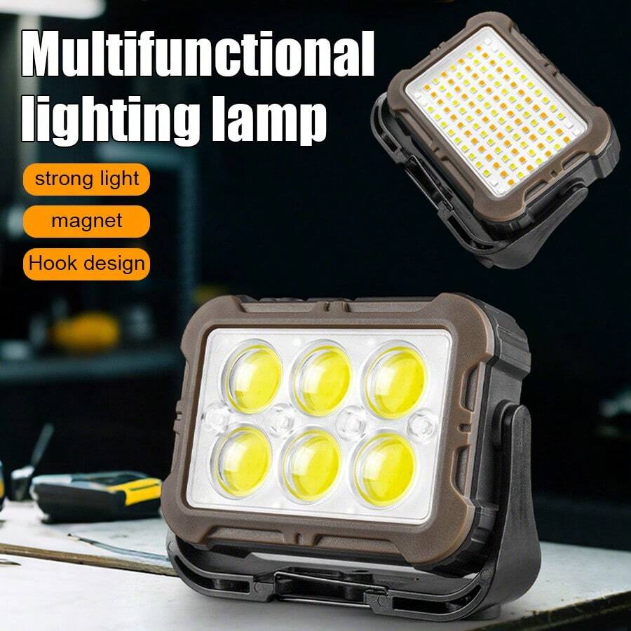 Bright Work Light, Strong Magnetic Suction, Portable With Long Battery Life, Construction Site Searchlight - Multicolor - View 1