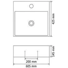 vidaXL Waschbecken Mit Hahnloch Keramik Schwarz 60,5 X 42,5 X 14,5 Cm - Black - View 5