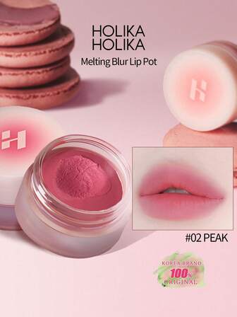 HOLIKA HOLIKA Melting Hazy Lipstick 02 PEAK, Nude Peach, Coral Gray, Rose Tea, Mousse Texture, Air Hazy Powder, Hazy Velvet Makeup Effect, Semi-Matte Finish, Non-Drying Formula, Gradient Lip Makeup, Pocket Size, Commute Essential, Quick Application, Korean Makeup, 5g/0.17oz.