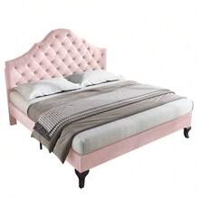 Bed Bases & Foundations - Pink + Velvet + 140cm*200cm - View 7