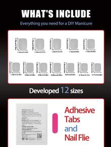 24pcs Short Square Press-On Nails, Ombre Black & Silver Beaded Gothic Punk Style, High Gloss Full Coverage, Suitable For Men & Boys Daily Wear Nail Supplies - Multicolor - View 4