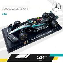 Bburago 1:24 比例高细节收藏版 - 梅赛德斯-AMG F1 W15 刘易斯·汉密尔顿 #44 合金模型车 - W15 #44 - 查看 2