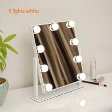 带智能触控功能的LED化妆镜，三色灯光，USB供电，金属支架，适用于梳妆台、卧室和派对装饰 - 彩色 - 查看 11