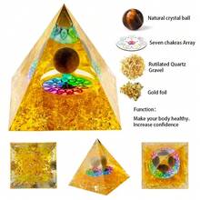 Natural Crystal Energy Generator Pyramid Peridot Amethyst Reiki Healing Chakra Resin Pyramid Egyptian Decor Room Decoration 1pc - 1pc 5cm/1.96inch - View 9