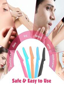 30pcs Eyebrow Trimmer Set, Eyebrow Trimmer, Long Handled Eyebrow Trimmer, Beauty Tool, Used For Eyebrow Trimming, Razor, Precision Exfoliating Tool Eyebrow Trimmer, Facial Razor Blade, Eyebrow Trimmer Blade And Razor With Protective Cover, Used For Removing Facial And Body Hair, Suitable For Travel, Suitable For Both Men And Women. 5/10pcs.