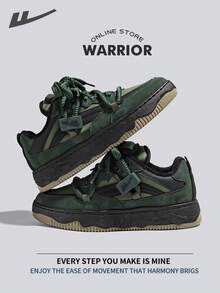 Warrior Women's Board Shoes Autumn And Winter Lightweight Comfortable Breathable Modest Style Casual Yet Sleek Sneakers Applicable Throughout The Year Wear-Resisting All-Day Wear Training Sneakers Running Shoes Thermal Lined Sneakers - Dark Green/black - View 7