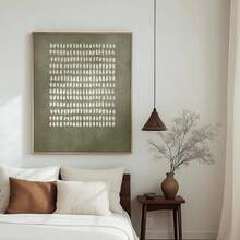 1pc/Set Sage Green Japandi Dot Abstract Wall Art, Minimal Ink Hand Painted Poster Print, Natural Texture Print, Boho Earthy Tone Scandi Wall Art, Home Decor Living Room, Wall Decor, No Frame - Multicolor - View 1