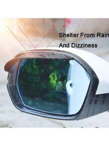 1pair/2pcs Car Rain Shield For Rearview Mirror & Window, Anti-Rain & Sunshade, Universal Fit - Black - View 4
