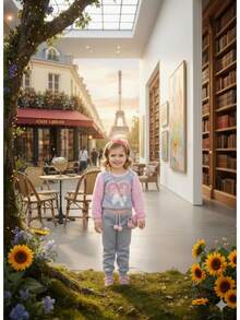 Girls' Love Furry Set, Children's Winter Fashion Pants And Top With Heart Design. - Ljusgrå - Visa 2