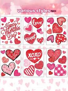 6 miếng dán cửa sổ hình trái tim màu hồng hai mặt, decal chúc mừng Ngày Valentine, thích hợp trang trí nhà cửa, đám cưới, kỷ niệm, tiệc tùng, cửa kính cửa hàng và các dịp lễ khác. - Hồng - Xem 4