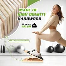 Professional 5 Level Calf Stretcher Incline Board Ankle Wooden Slant Board - Default - View 7