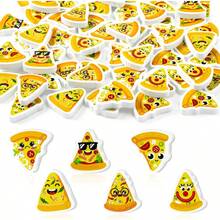 CJiangpo - 60 gomas de borrar de pizza para niños lindo lápiz de dibujos animados rompecabezas de computadora 3D novedoso para el día de la pizza regalos de fiesta temáticos para niños escuela y - amarillo - Ver 1