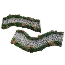 1/2pcs Realistic Stone Path, Resin Art Decor, Fairy Garden Pathway Stones, Bonsai Statue Ornament, Model House Display Prop, Multiple Curved Miniature Rock Path, Garden And Yard Micro Landscape Decoration, Fairy Tale Garden - Multicolor - View 3